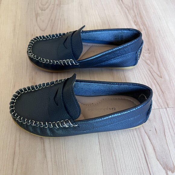 Elephantito Boys Moccasin Loafer Shoe Navy Blue Size Euro 29 US 11.5 - Picture 2 of 8